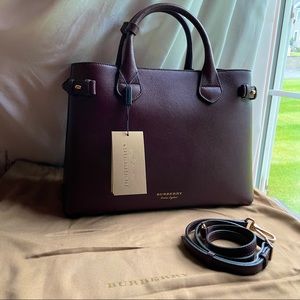 Burberry Medium Banner Bag in Leather and House Check